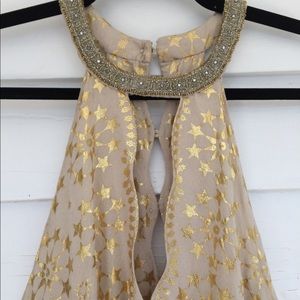 Kimchi Blue Metallic Beaded Star Dress Size Large